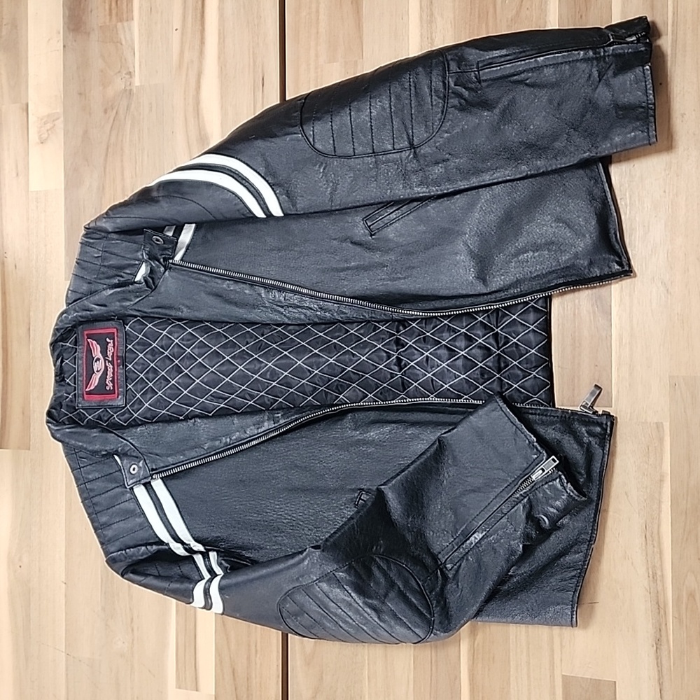 Leather cafe racer jacket